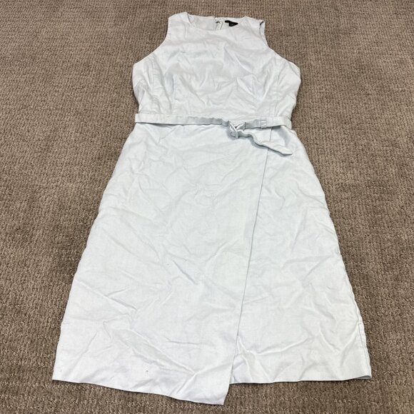 Ann Taylor Dress Green Belted Sleeveless Women’s Size 2 Petite - Picture 3 of 13